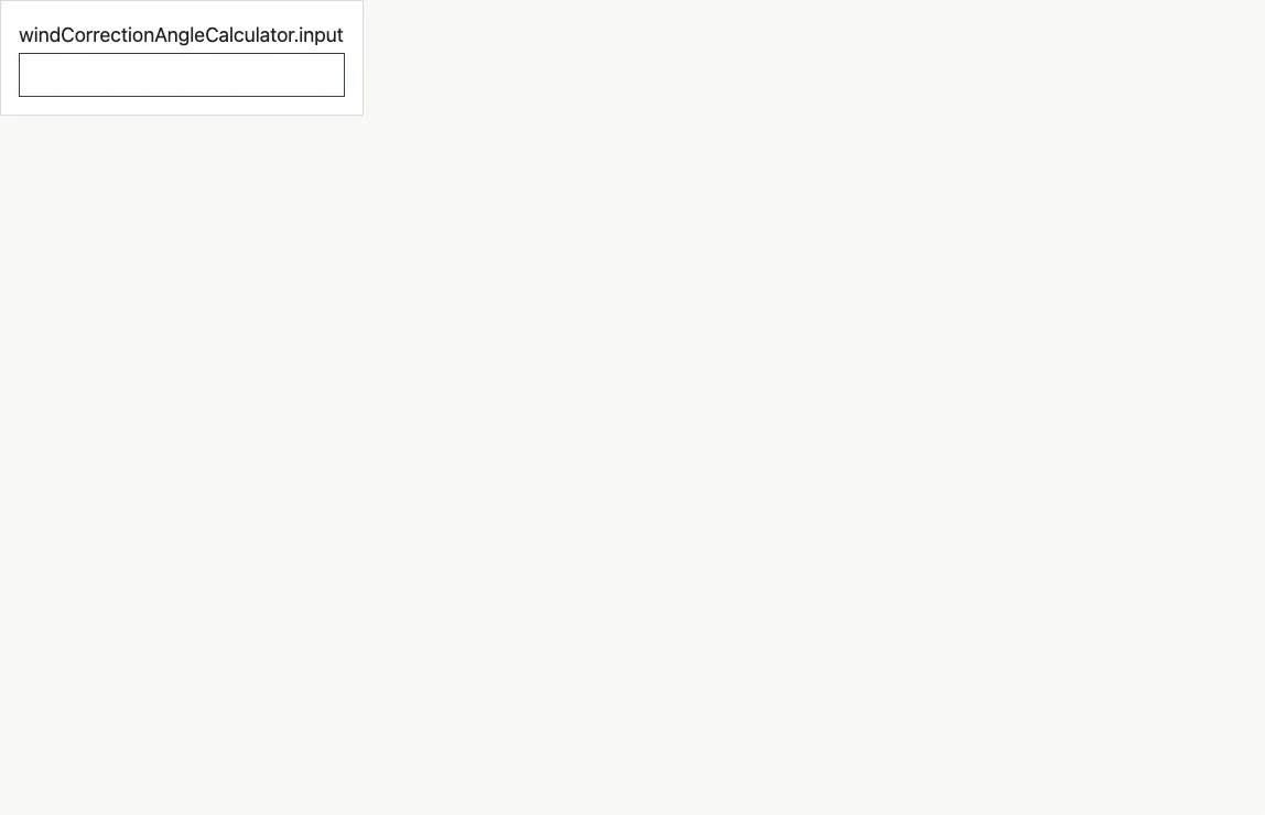 Wind correction angle calculator example
